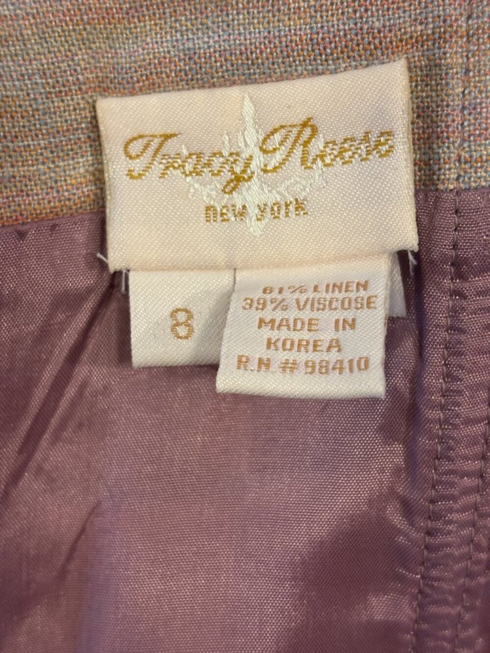 Tracy Reese New York Strapless Linen Colorblock Dress Size 8 Like New - Picture 5 of 6